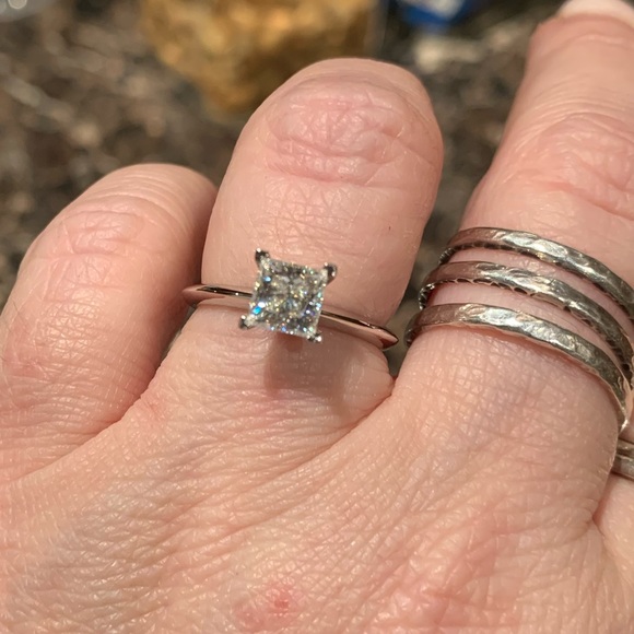 Jewelry - #115 Live show-Beautiful 1ct princess cut Moissanite